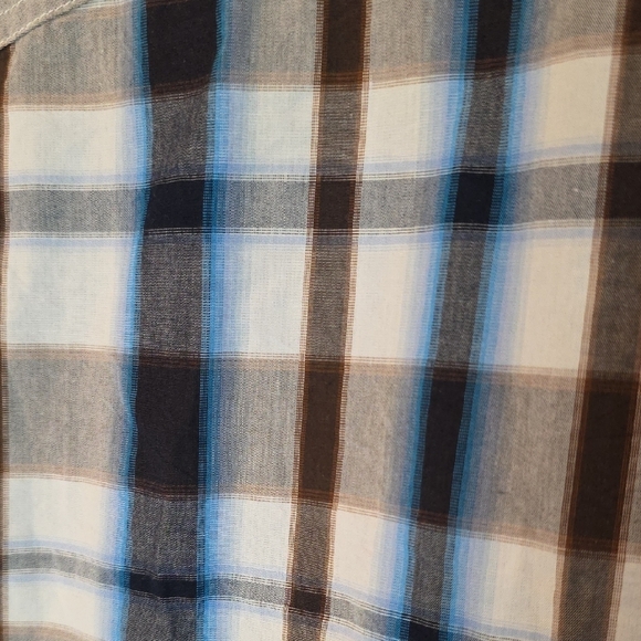 Rafter C Cowboy Collection Blue Plaid Pearl Snap Western Shirt Mens L - Picture 5 of 9